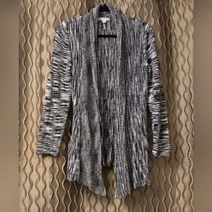 Studio Works Women's Black and White Knit Cardigan Sweater